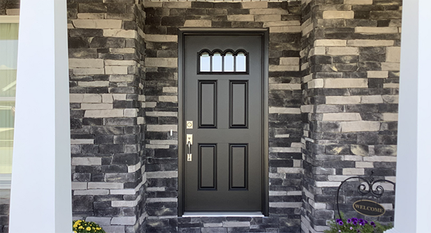 dark gray front door